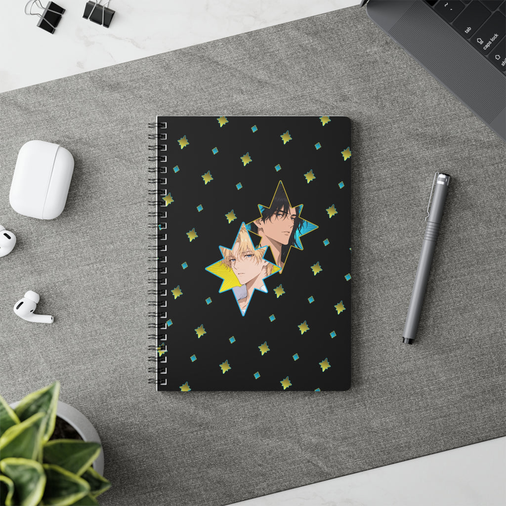Starry Duo A5 Spiral Notebook Lined Journal ｜May the Stars Watch Over My King