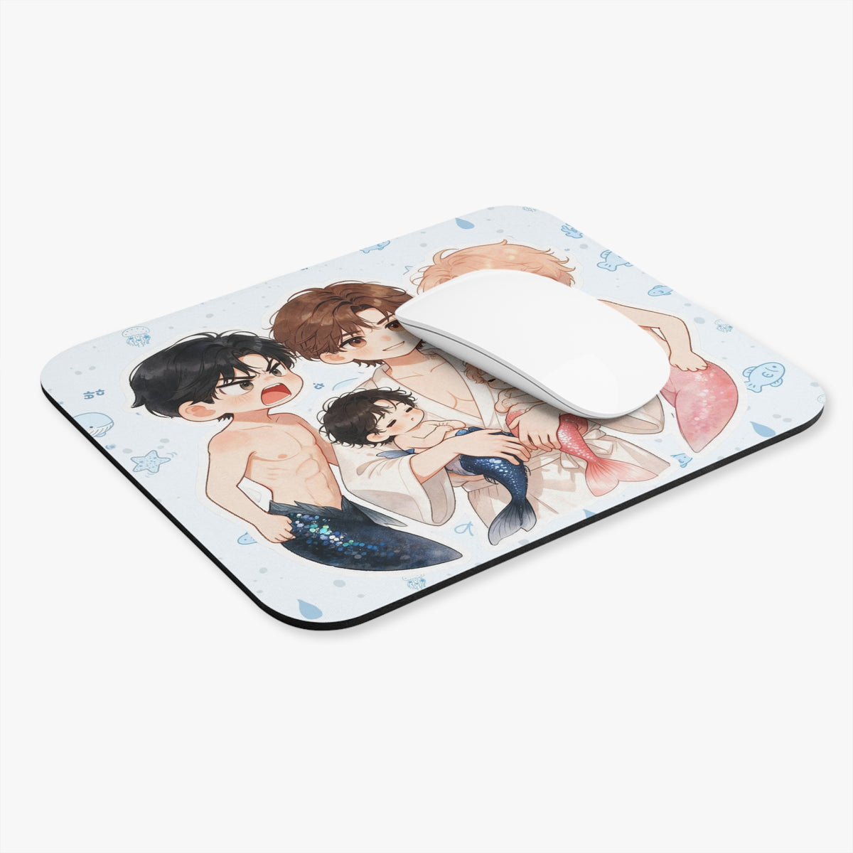 Who is/are Dad of The Little Mermaids? Cute Chibi  Mouse Pad