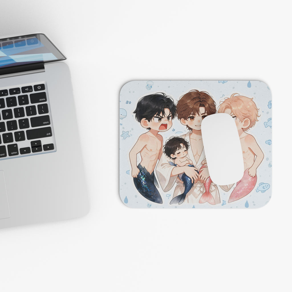 Who is/are Dad of The Little Mermaids? Cute Chibi  Mouse Pad