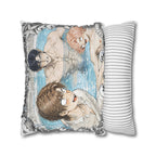 When I have two Mermen - Cute Anime Spun Polyester Throw Pillow