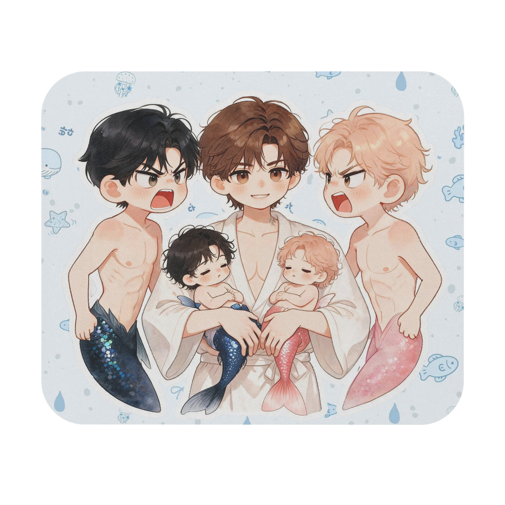 Who is/are Dad of The Little Mermaids? Cute Chibi  Mouse Pad