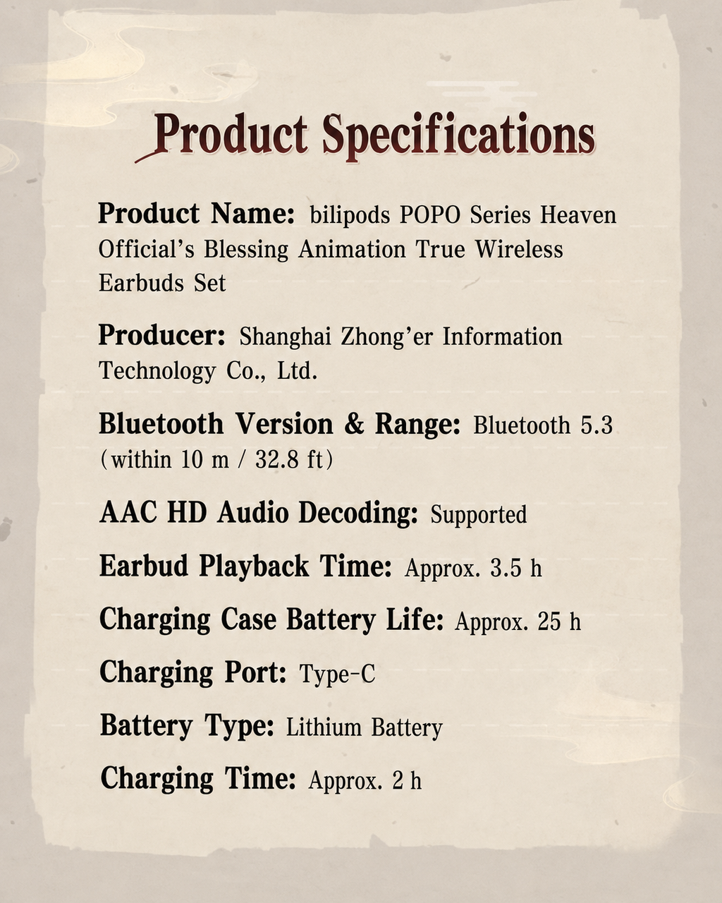 Heaven Official’s Blessing Bluetooth Earbuds Set – Official 【US Only】